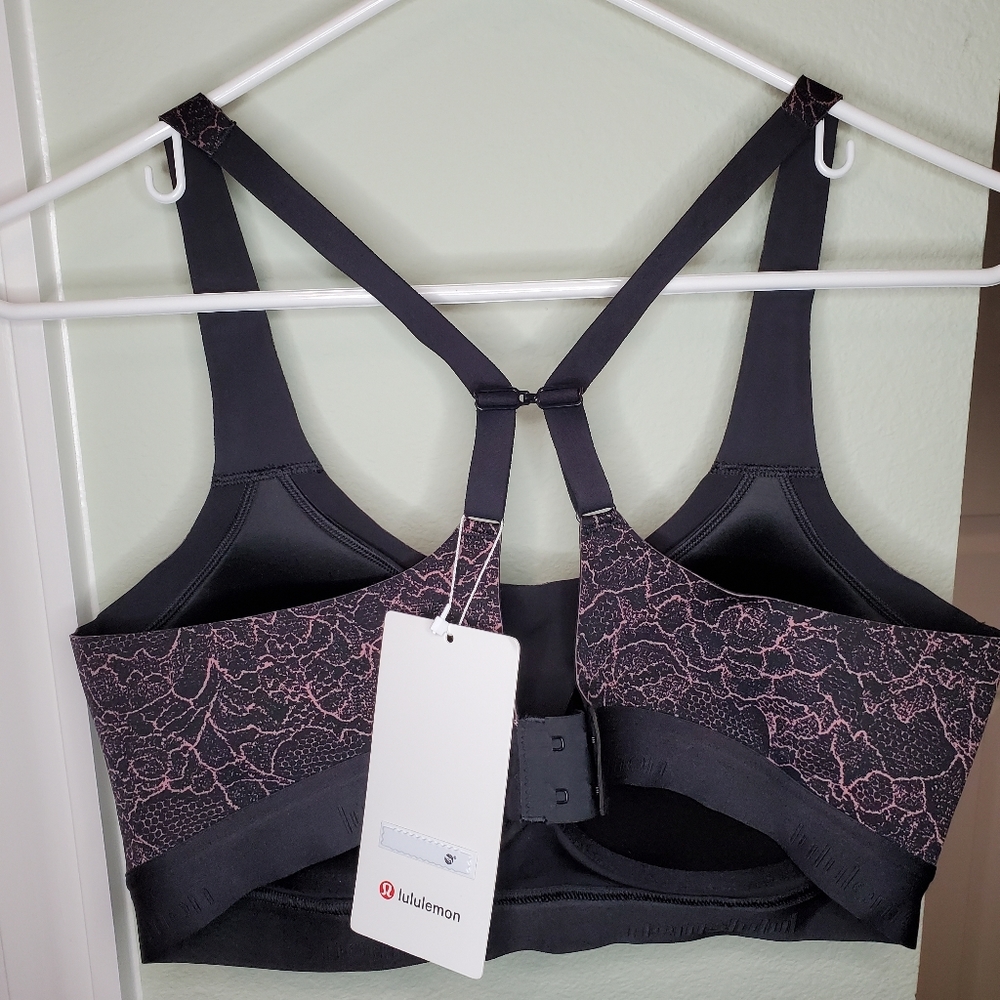 Nwt lululemon lacescape spanish rose black floral fine form bra size 32C 32E 38C - Picture 2 of 10